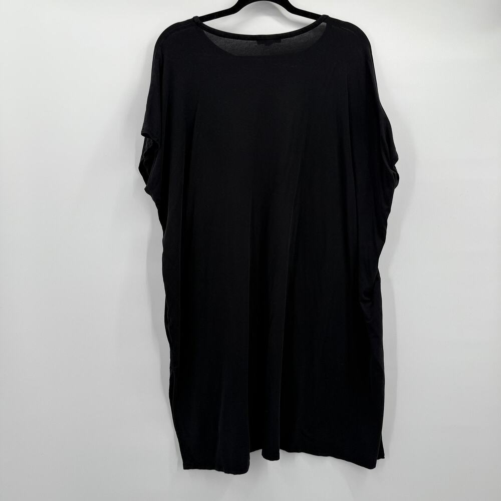 Eileen Fisher Dress Womens 3X Black Tencel Lyocell Dolman Sleeve Tunic Oversized - Picture 3 of 8